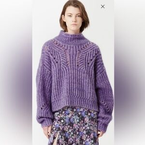 Isabel Marant Jarren cableknit sweater Ultra Violet Purple Size 34 US size XS
